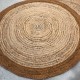 Tapis rond en jute naturel et noir et 