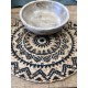 Set de table rond Tribal motifs noirs x4