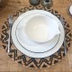 Set de table rond Tribal motifs noirs x4