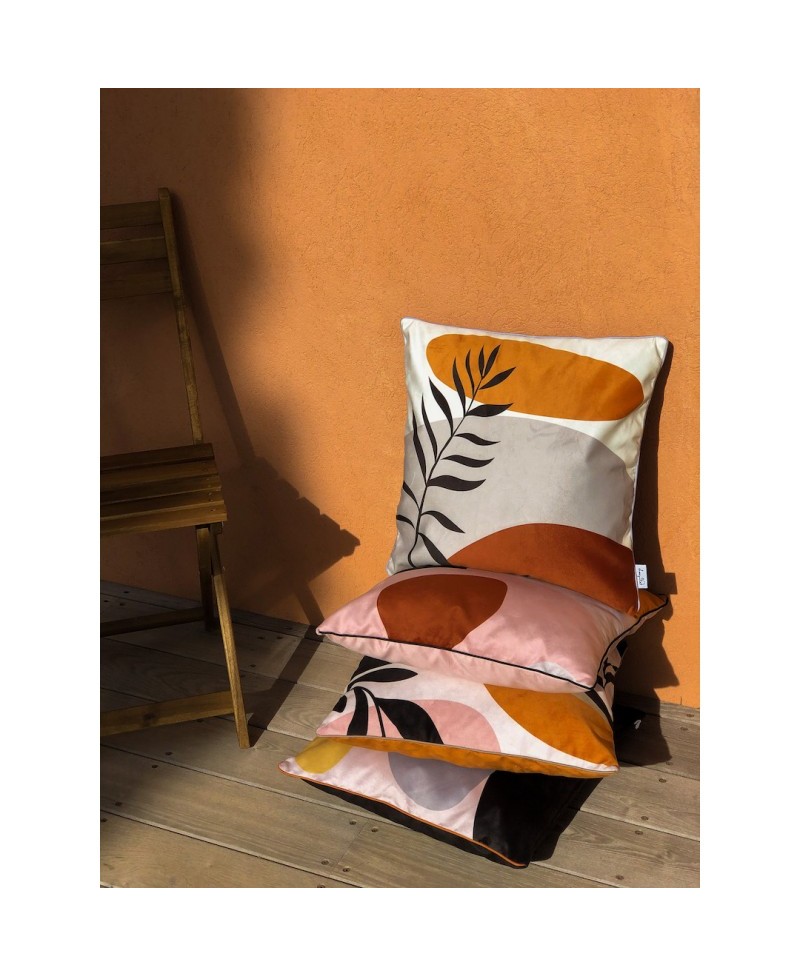 Housse Coussin pour Canapé Lin Coton 50x50cm Orange - Univers