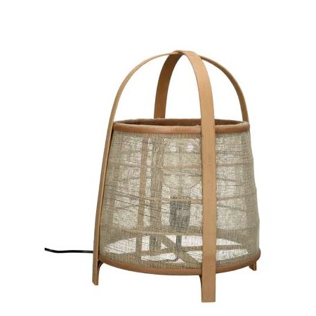 Lampe de table Lin Naturel et Bambou