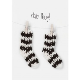 Carte de naissance "Hello Baby" chaussons