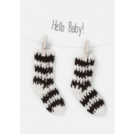 Carte de naissance "Hello Baby" chaussons