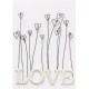 Carte "Love" coeurs en fil de fer