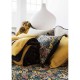 Coussin en Velours imprimé feuillage- NOIR