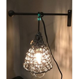 Lampe baladeuse en double fils de papier tressé