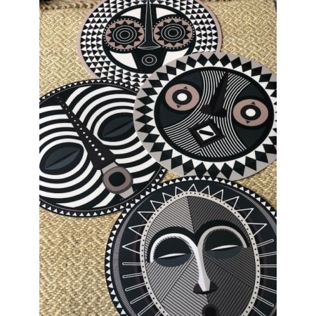 Set de table rond Rond Masques Africains DOUROU