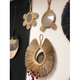 Miroir Fleurs Bambou naturel