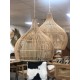 Suspension cloche rotin naturel