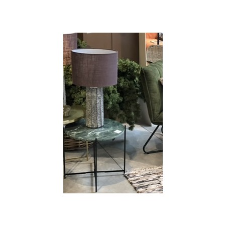 Lampe de table Faïence et Lin Gris