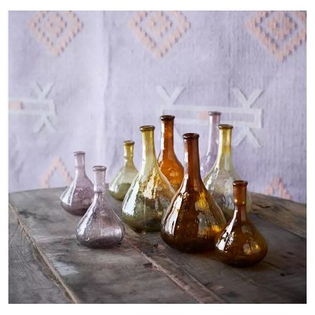 Vases Verre fumé et Bambou