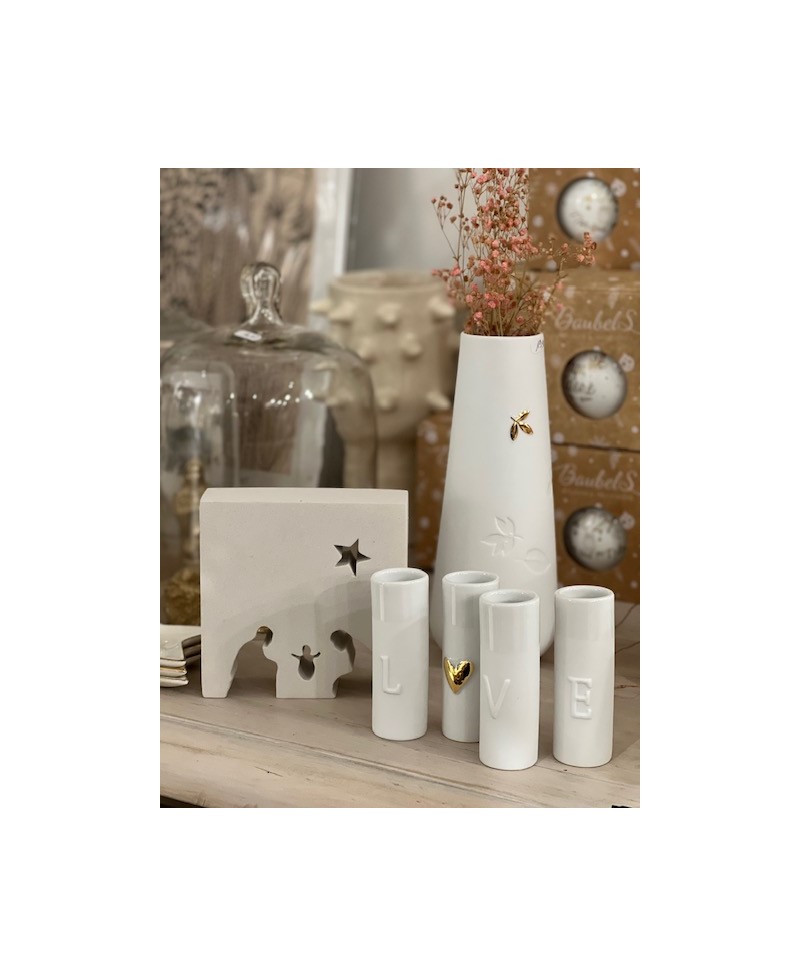 vase en porcelaine blanche avec un décor doré Räder