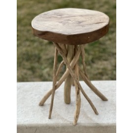 Table d'appoint en bois teck massif pied branche