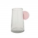 Vase une anse verre recylcé Rose