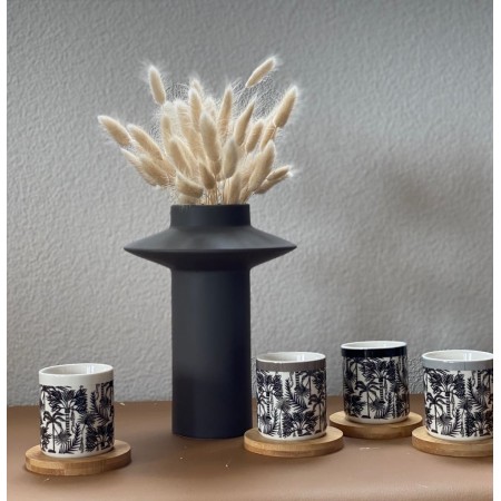 Coffret 4 gobelets « ARTY» et sous tasse bambou