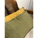 Coussin velours frangé moutarde
