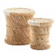 Se de 2 Tabourets en Bambou et tissage coton