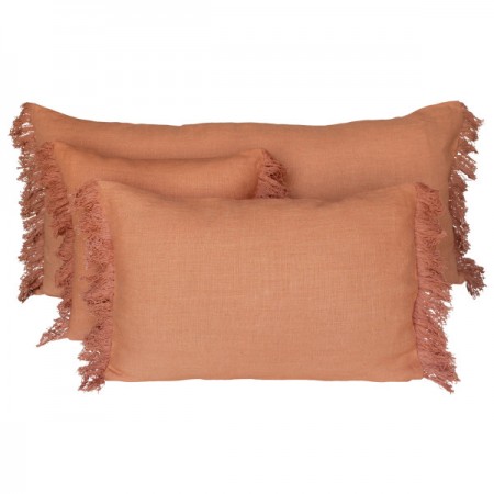 Coussin Frangé Rose Cimarron - Haomy