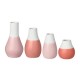 Coffret de 4 Mini vases soliflore pastel bicolore rose ou taupe