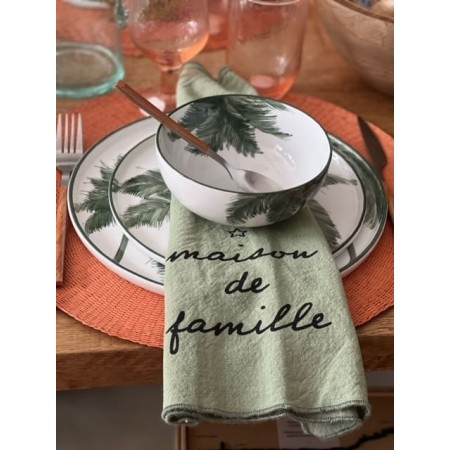 Lot de 4 Serviettes " Maison De Famille " 