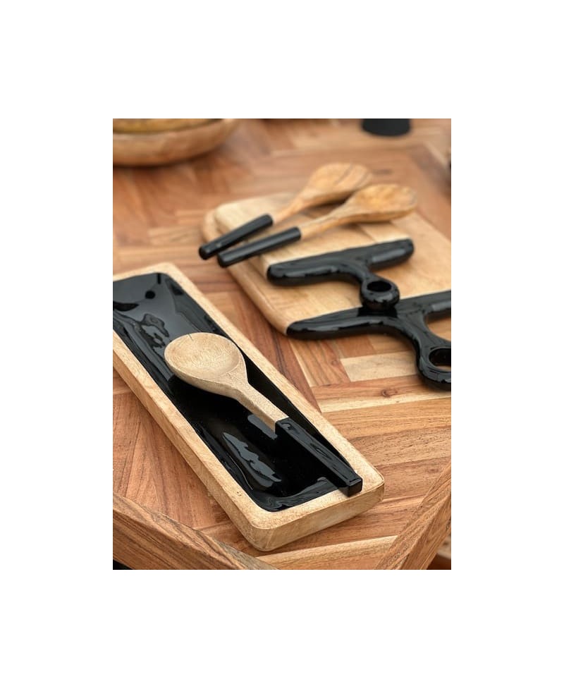 Repose-cuillère en bois pour cuisine, porte-cuillère pour