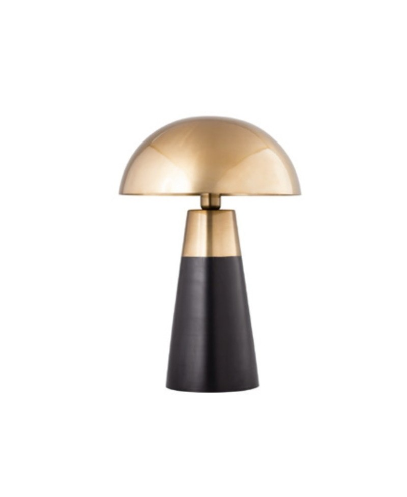 Lampe à poser de forme champignon de couleur or