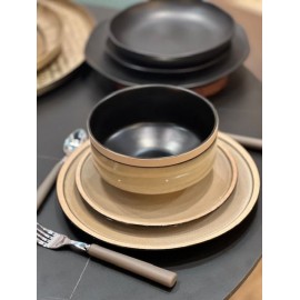 Assiettes Faïence dessert Beige