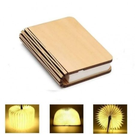 Lampe Livre lumineux led couverture bois