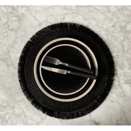 Set de 4 assiettes plate grès émaillé Sable