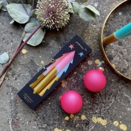 Bougies Dip Dye « Feux d'artifice de Noël »