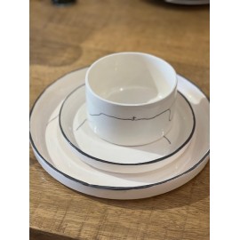 Assiettes porcelaine blanche ovale