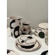 Grandes Assiettes de service en Bambou vert & bleu