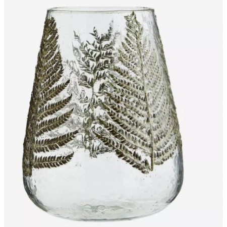 Vase en verre feuillage 