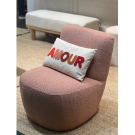 Fauteuil doudou naturel imitation fourrure