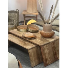 Set de 2 tables basses en bois d'acacia