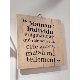 Plaque décorative à message bois 