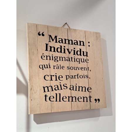Plaque décorative à message bois 