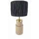 Lampe à poser céramique naturel et raphia kaki
