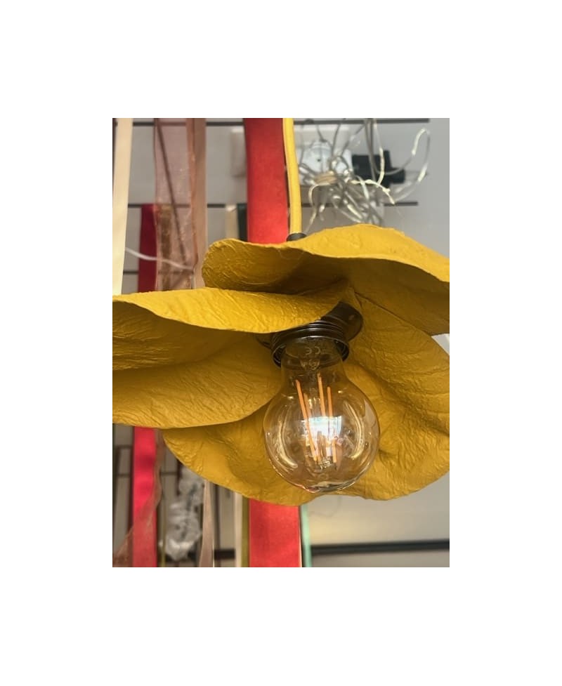 Abat-jour verre ambré forme tulipe pour lustre