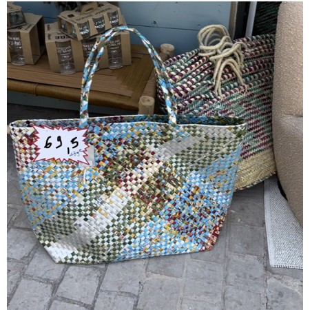 Sac Cabas Tressé Pop multicolore XXL