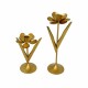 Lot de 2 Chandelier Fleur doré