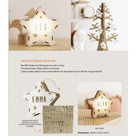 Mini étoile lumineuse personnalisable avec un kit de lettres en bois