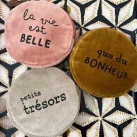 Trousse de toilette / maquillage VELOURS BEIGE – Les Trésors d'Or'a