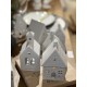 Maison photophore en porcelaine blanche Rader