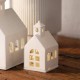 Maison photophore en porcelaine blanche Rader